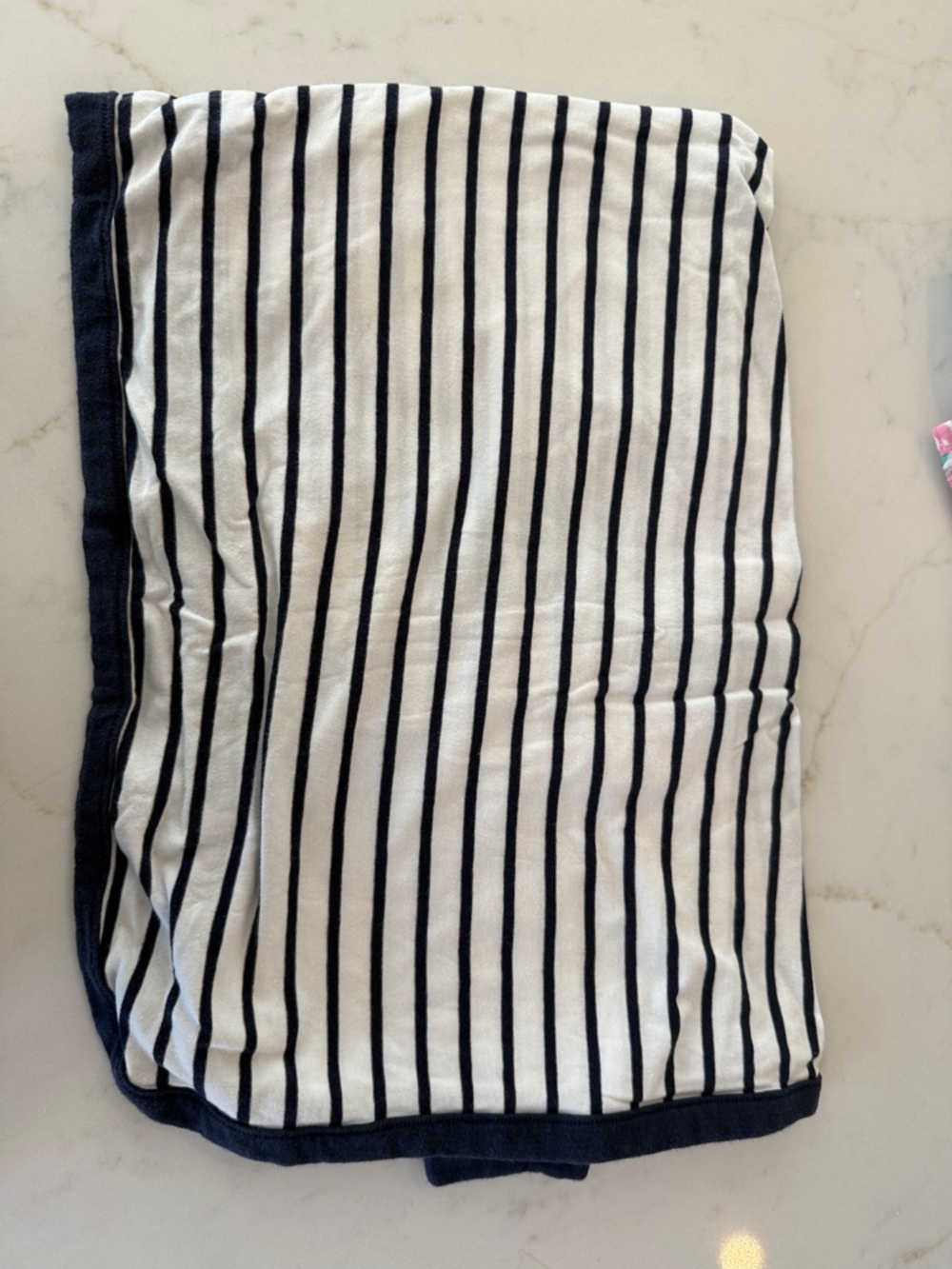 Coolibar Navy and White Striped SPF swaddle